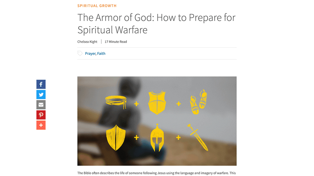 Cru.org page - The Armor of God: How to Prepare for Spiritual Warfare