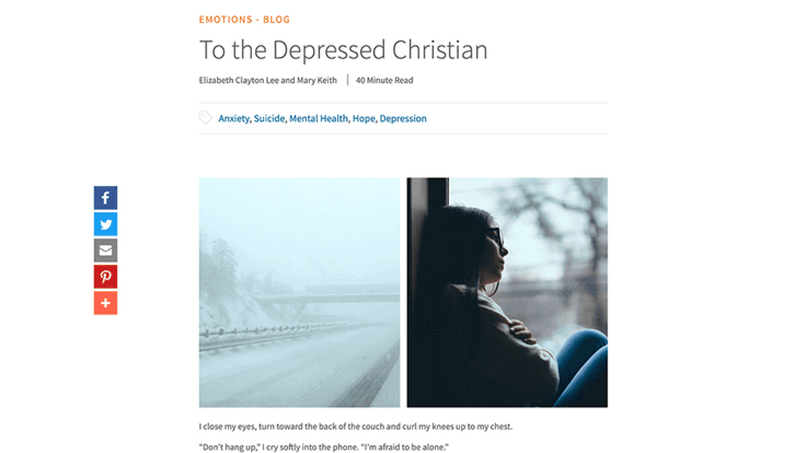 Cru.org page - To the Depressed Christian