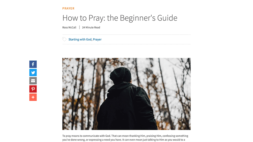 Cru.org page - How to Pray