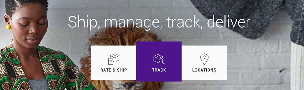 FedEx homepage hero image with poor contrast