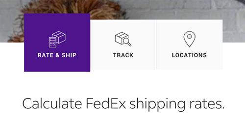 FedEx rate and ship option selected