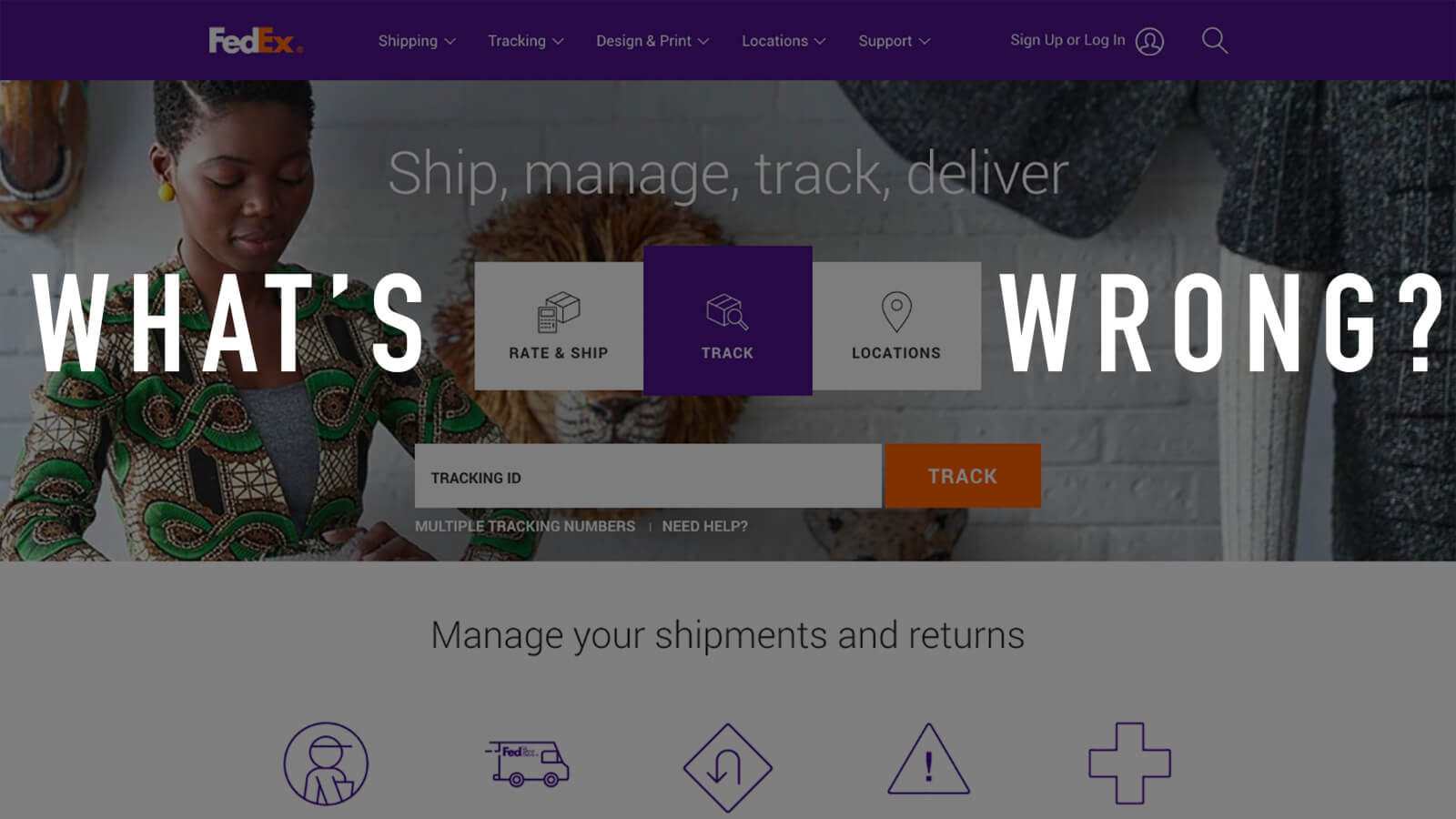 FedEx homepage