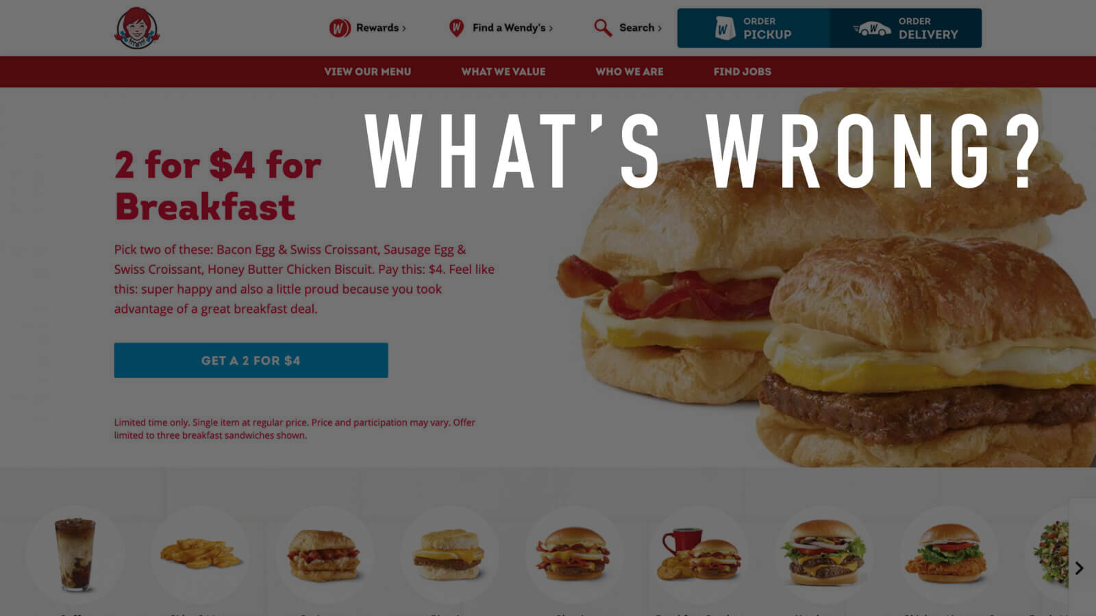 Wendy's homepage