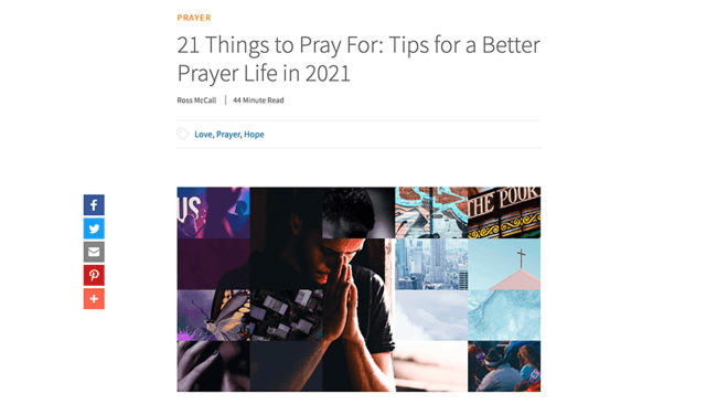 Cru.org page - 21 Things to Pray For