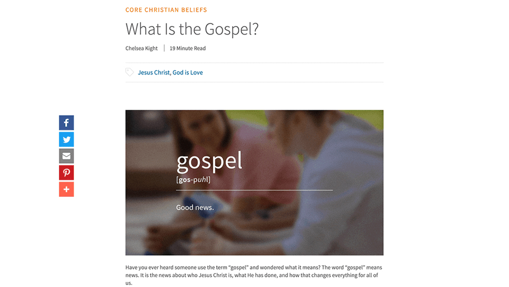 Cru.org page - What Is the Gospel?