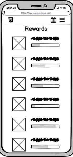 Rewards wireframe