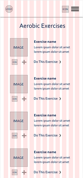 Aerobic Exercises wireframe