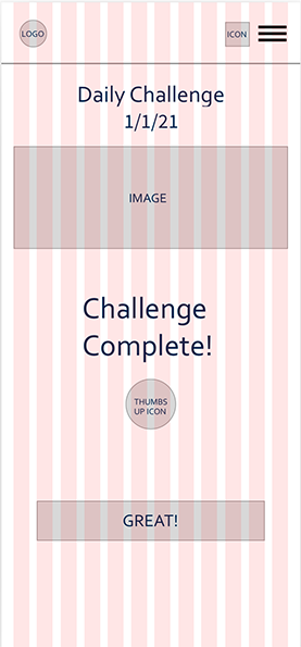 Daily Challenge Complete wireframe