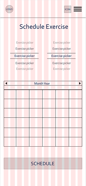 Schedule Exercise wireframe