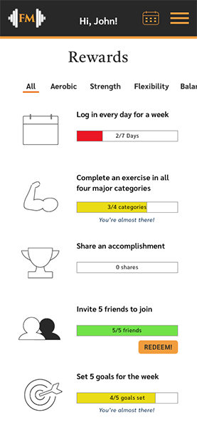 Rewards wireframe