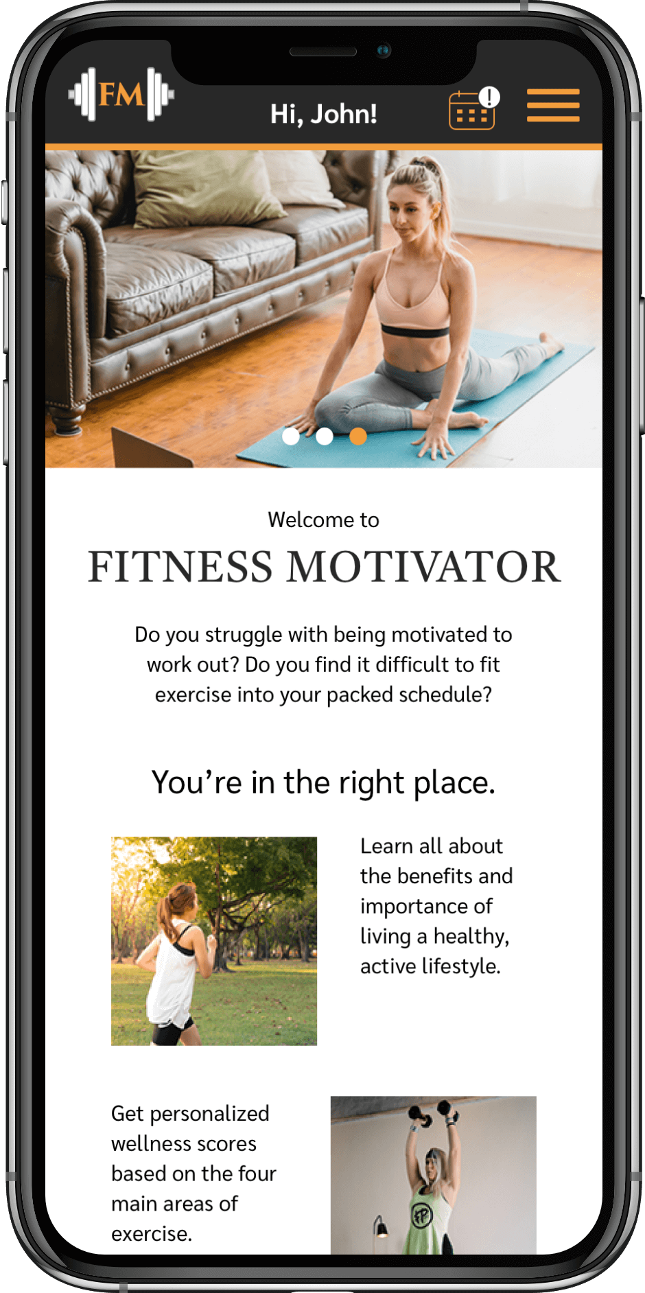 Fitness Motivator mockup